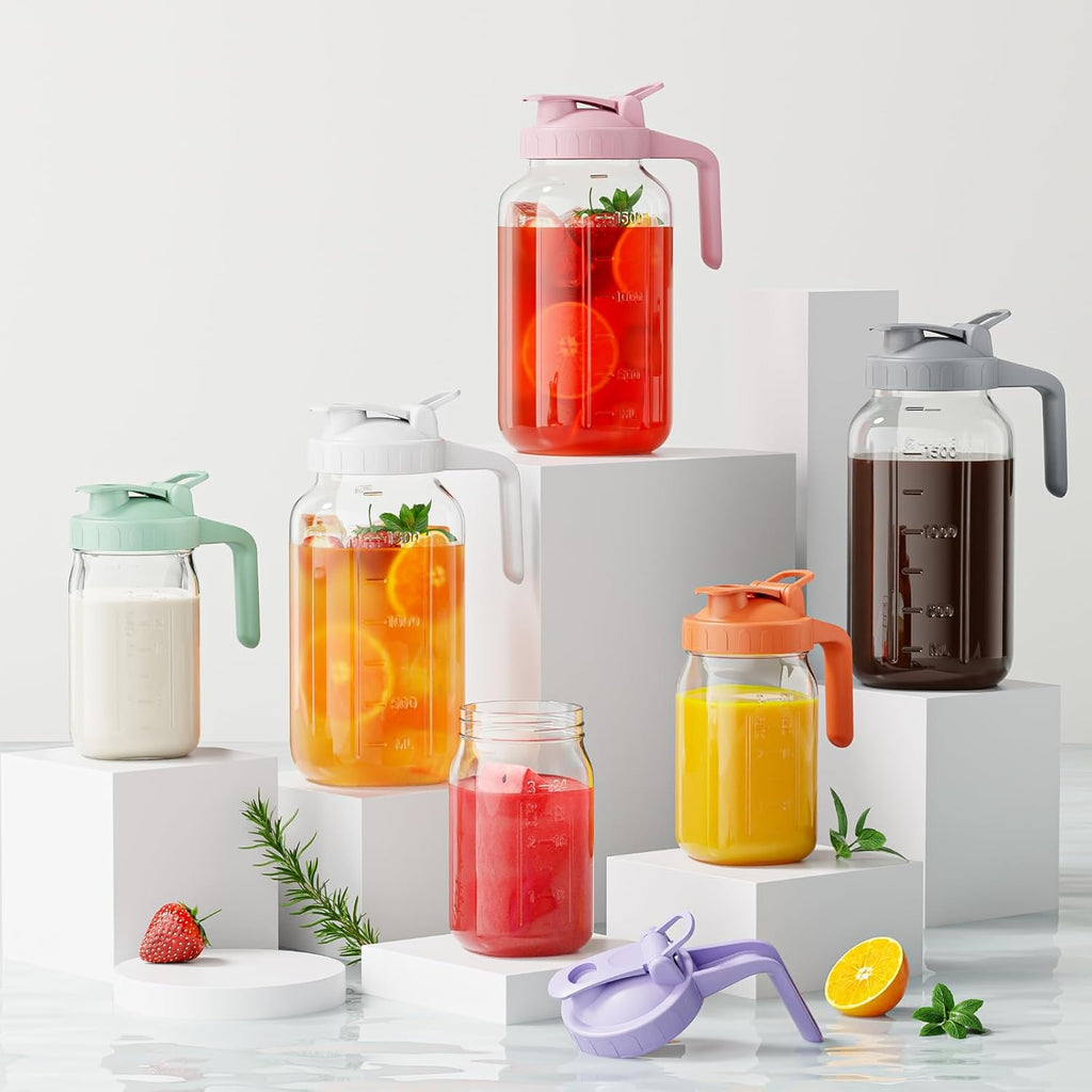 64 oz Glass Mason Jar Pitcher