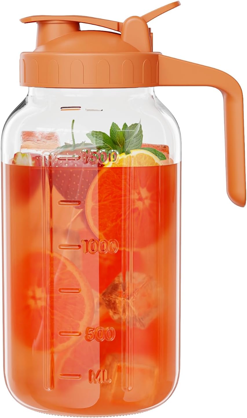 64 oz Glass Mason Jar Pitcher