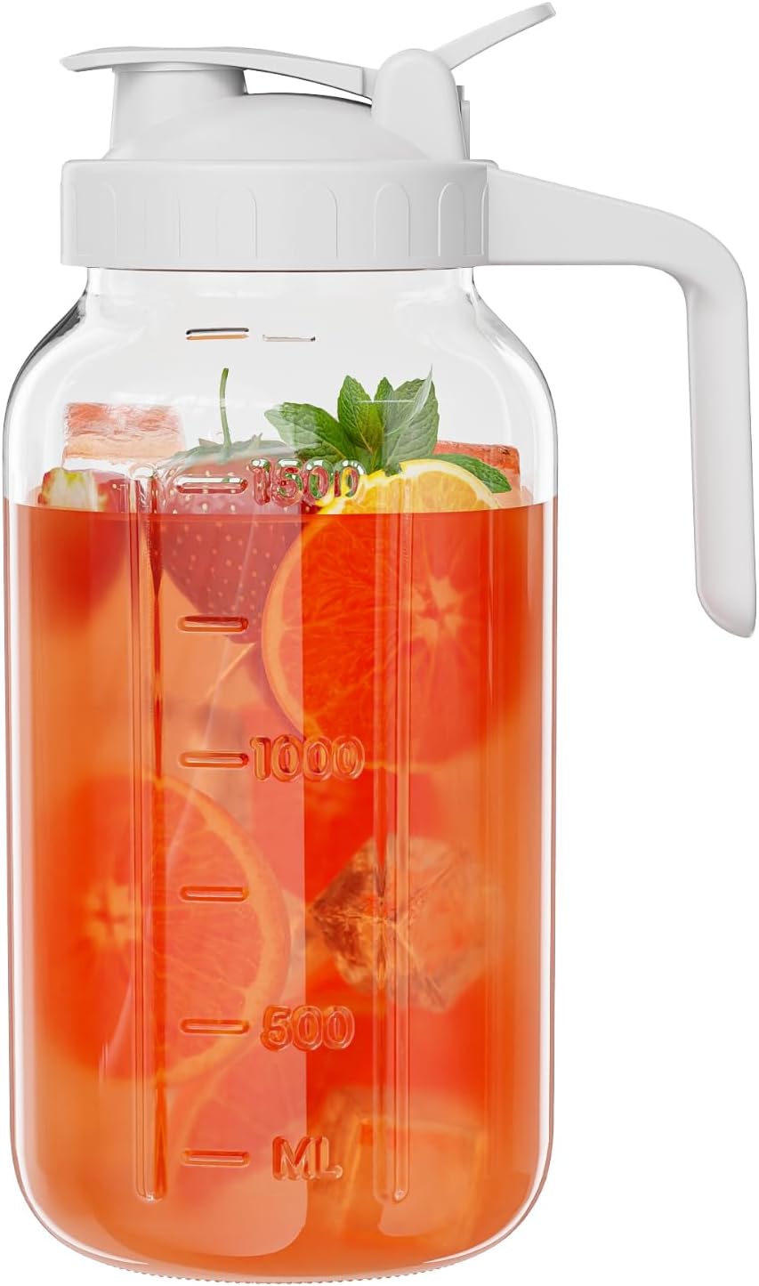 64 oz Glass Mason Jar Pitcher
