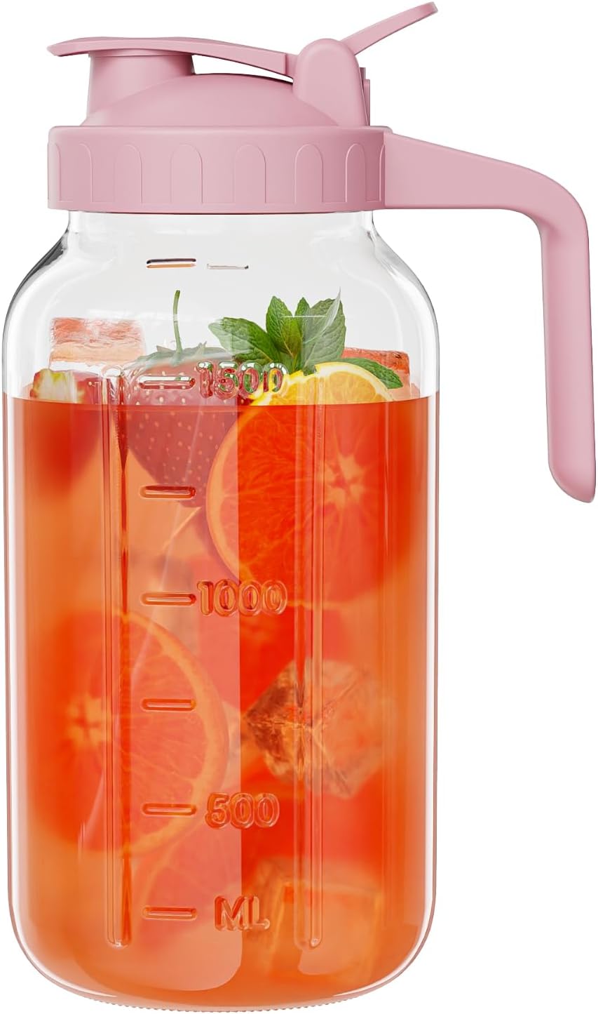64 oz Glass Mason Jar Pitcher