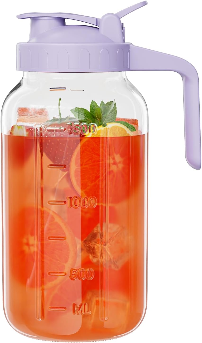 64 oz Glass Mason Jar Pitcher