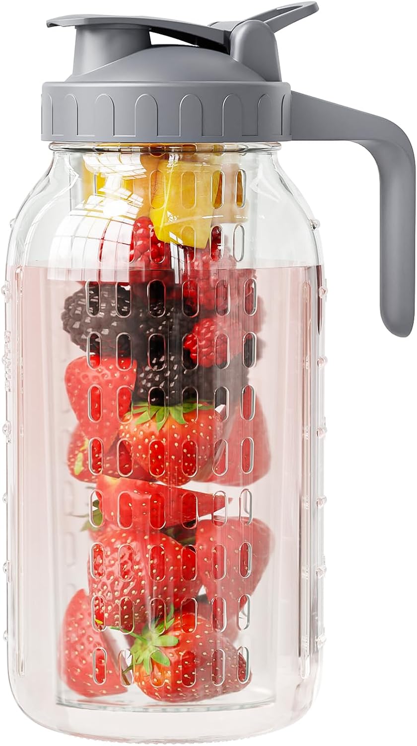 64 oz Fruit Infuser Glass Pitcher