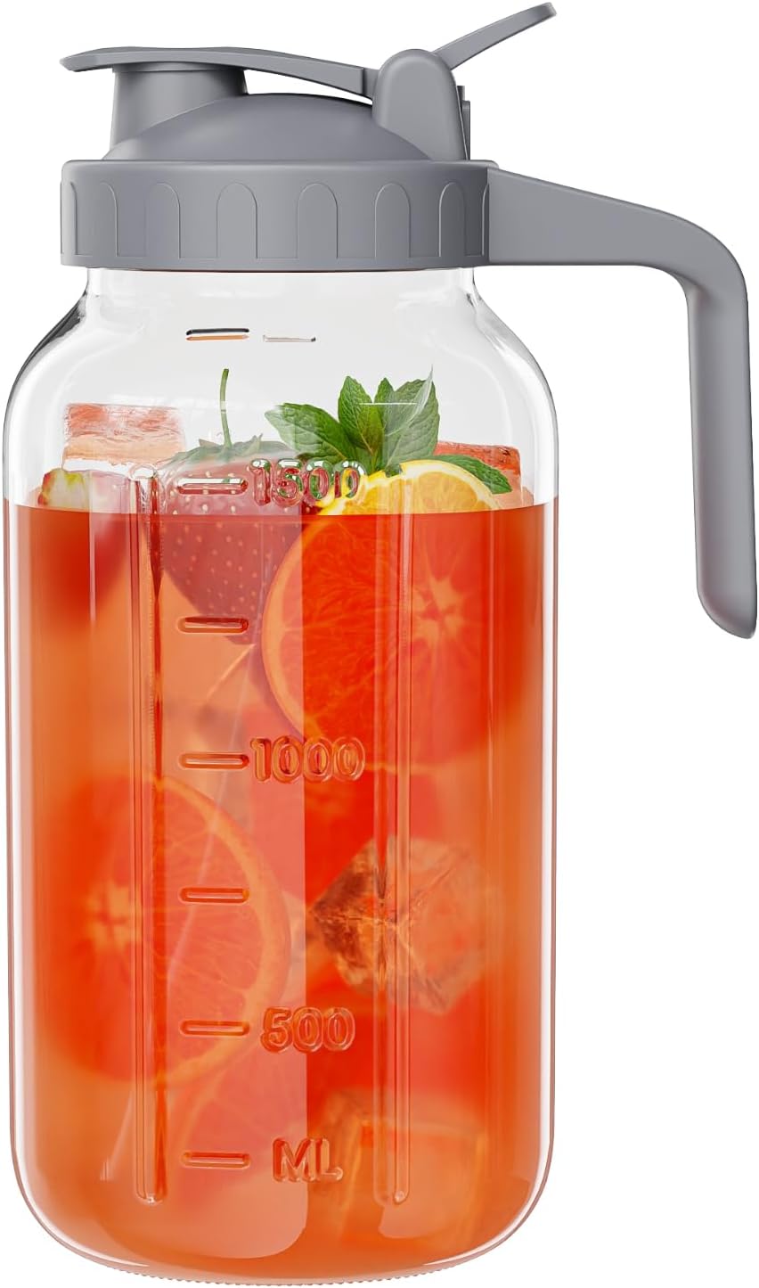 64 oz Glass Mason Jar Pitcher