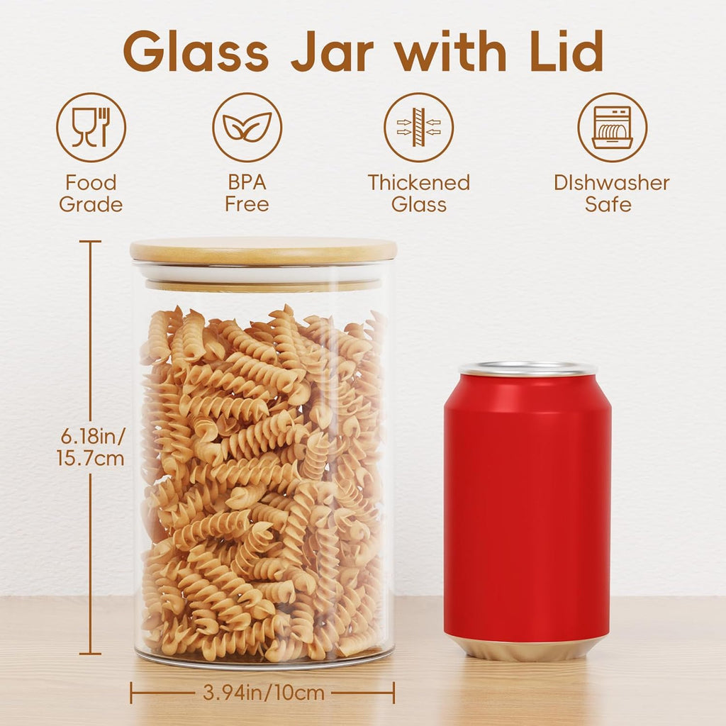 32 oz Glass Pantry Canisters, 6-Pack