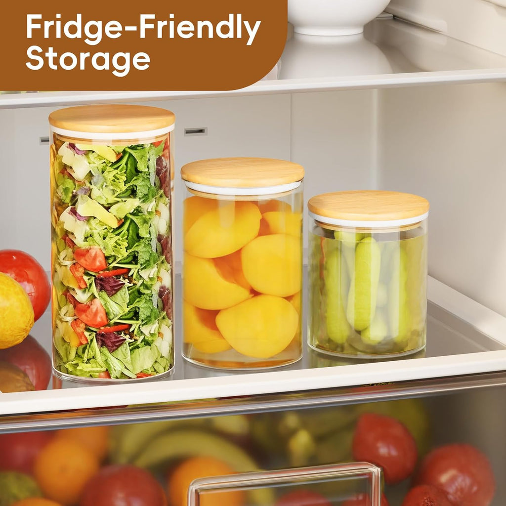 Airtight Glass Pantry Canisters, 5-Pack