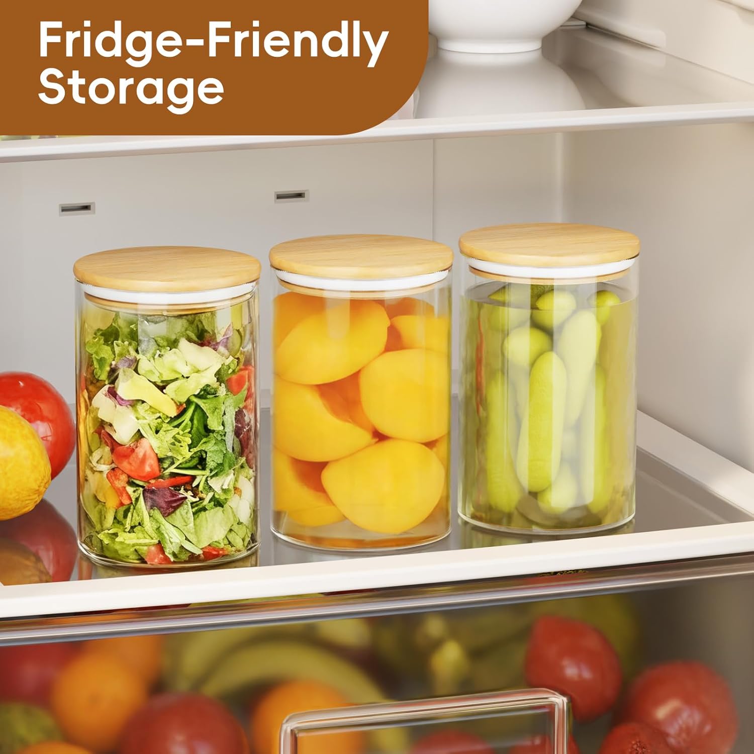 32 oz Glass Pantry Canisters, 6-Pack