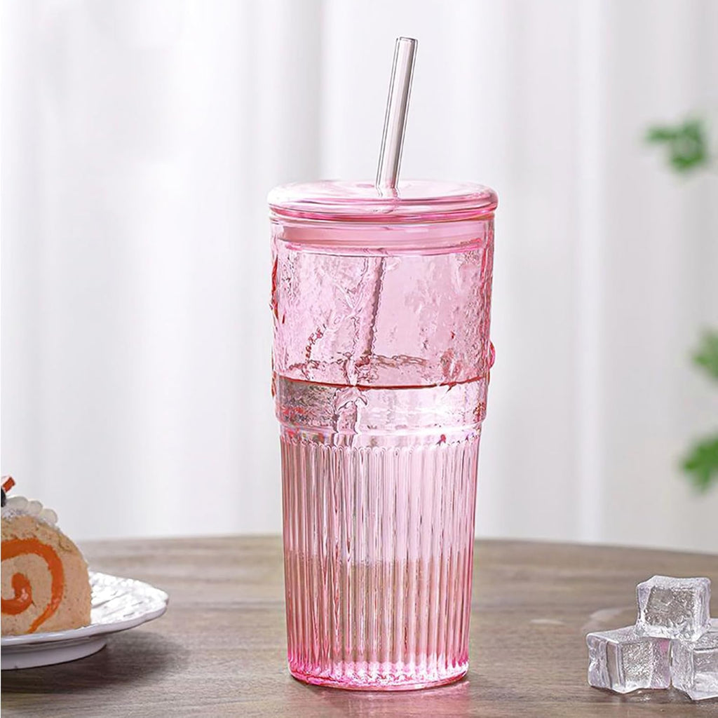 20 oz Pink Glass Tumblers, Set of 2