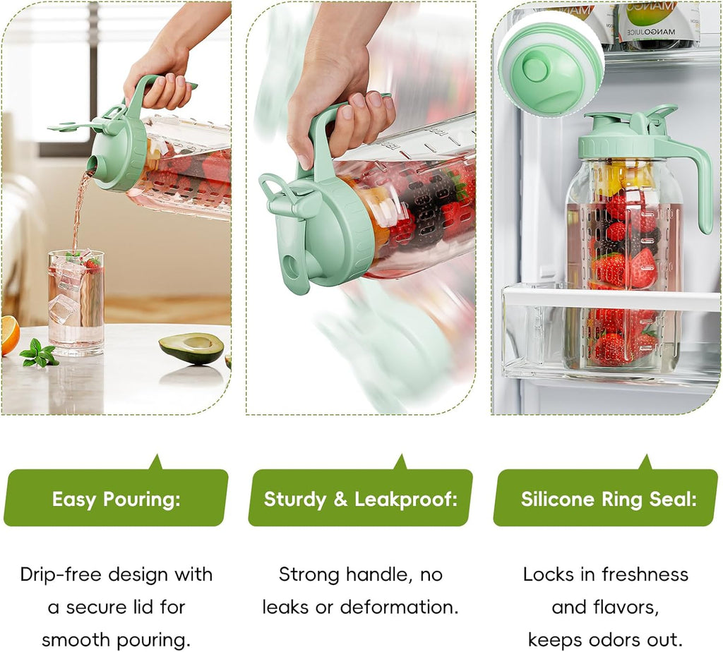 64 oz Fruit Infuser Glass Pitcher