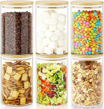 32 oz Glass Pantry Canisters, 6-Pack