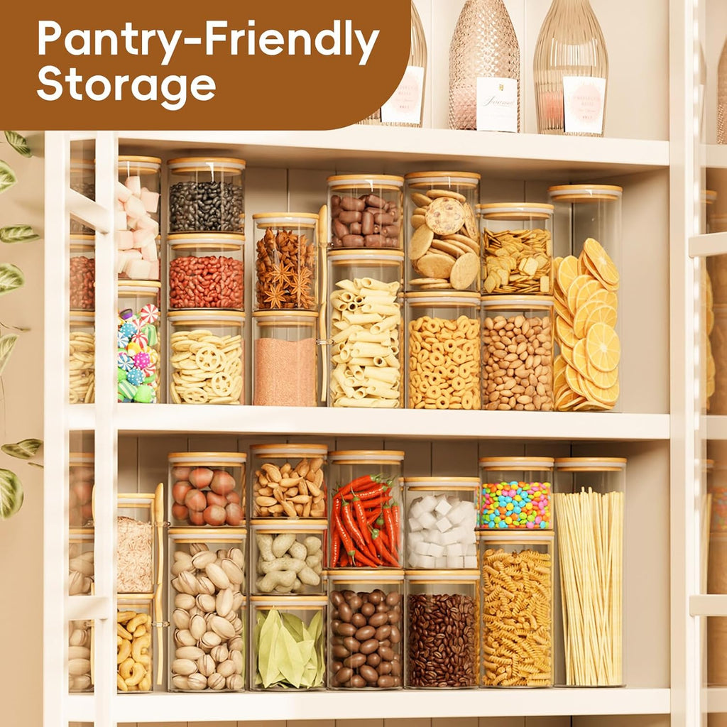 Airtight Glass Pantry Canisters, 5-Pack