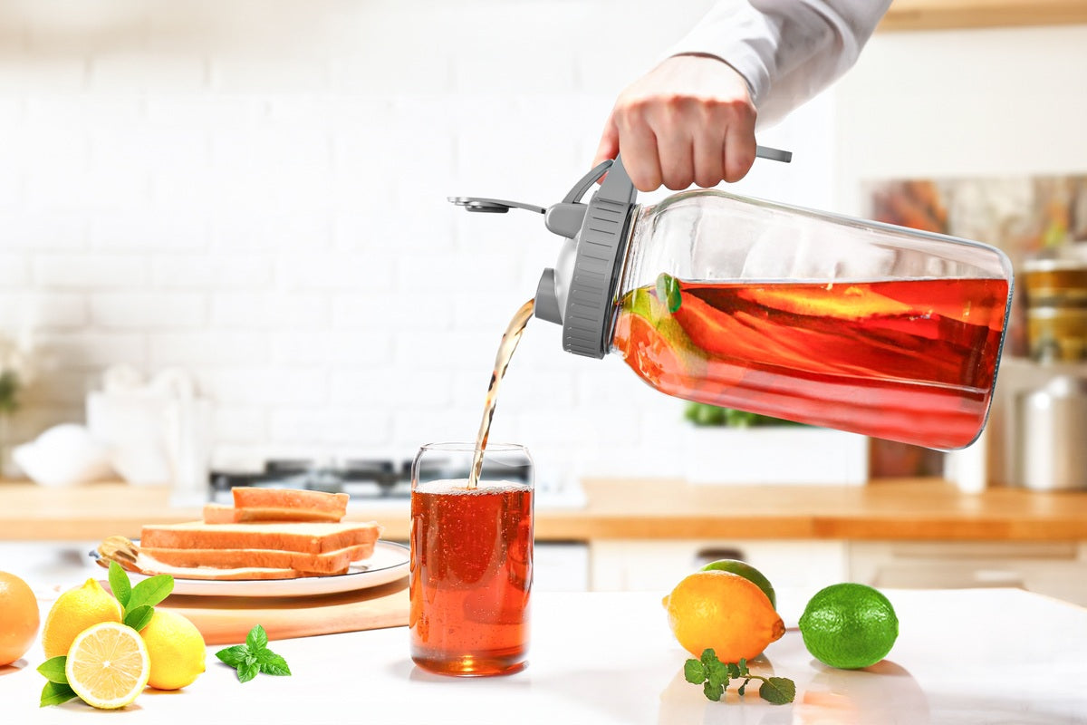 Colorful daily drink pitchers for kitchen routines